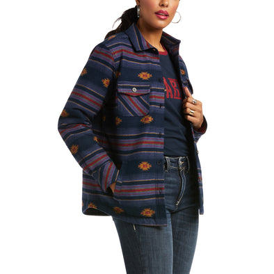  Women's R.E.A.L. Shacket Shirt Jacket in Cruces Stripe 10037761 Ariat