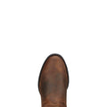 Brown leather boot sole on a white background