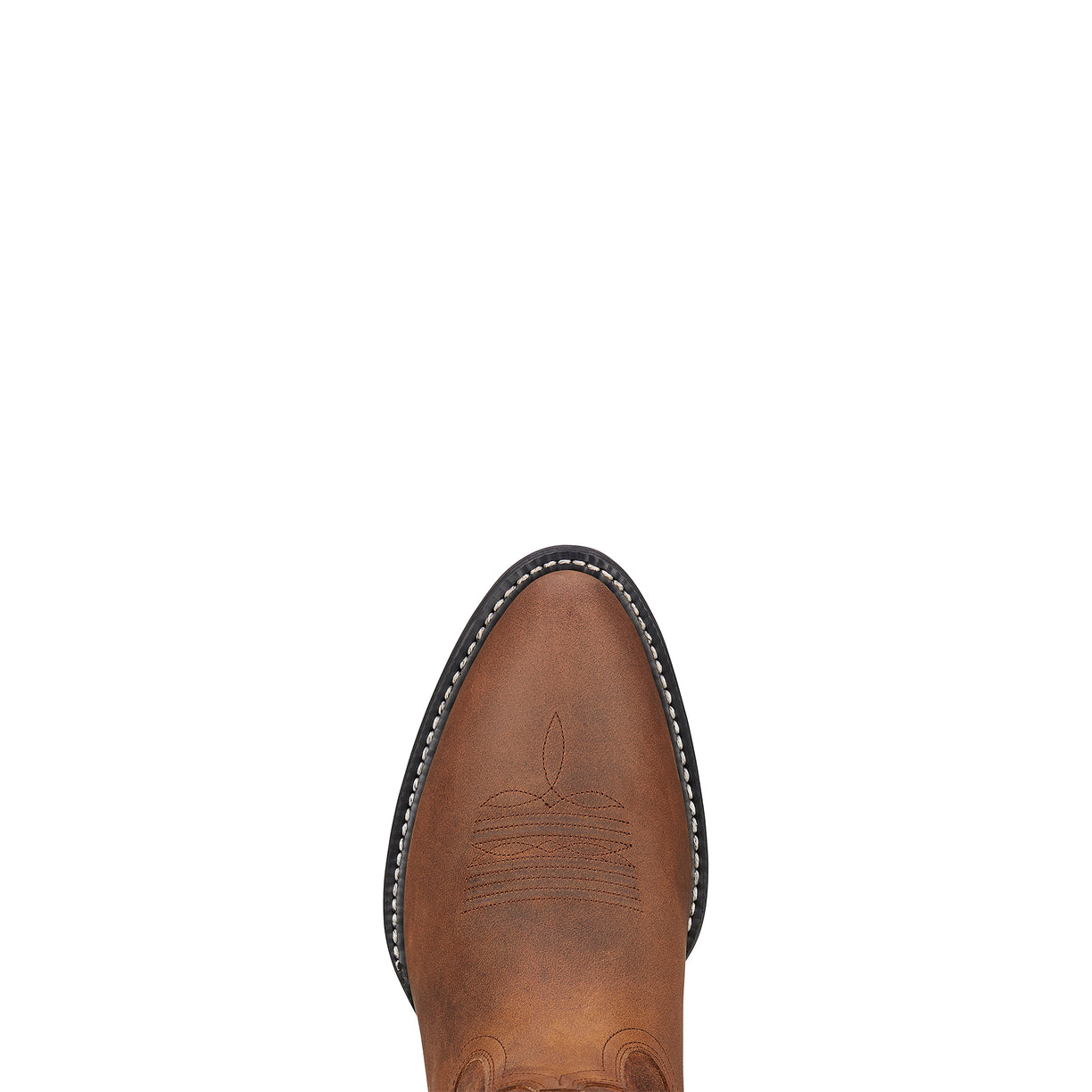 Brown cowboy boot on a white background