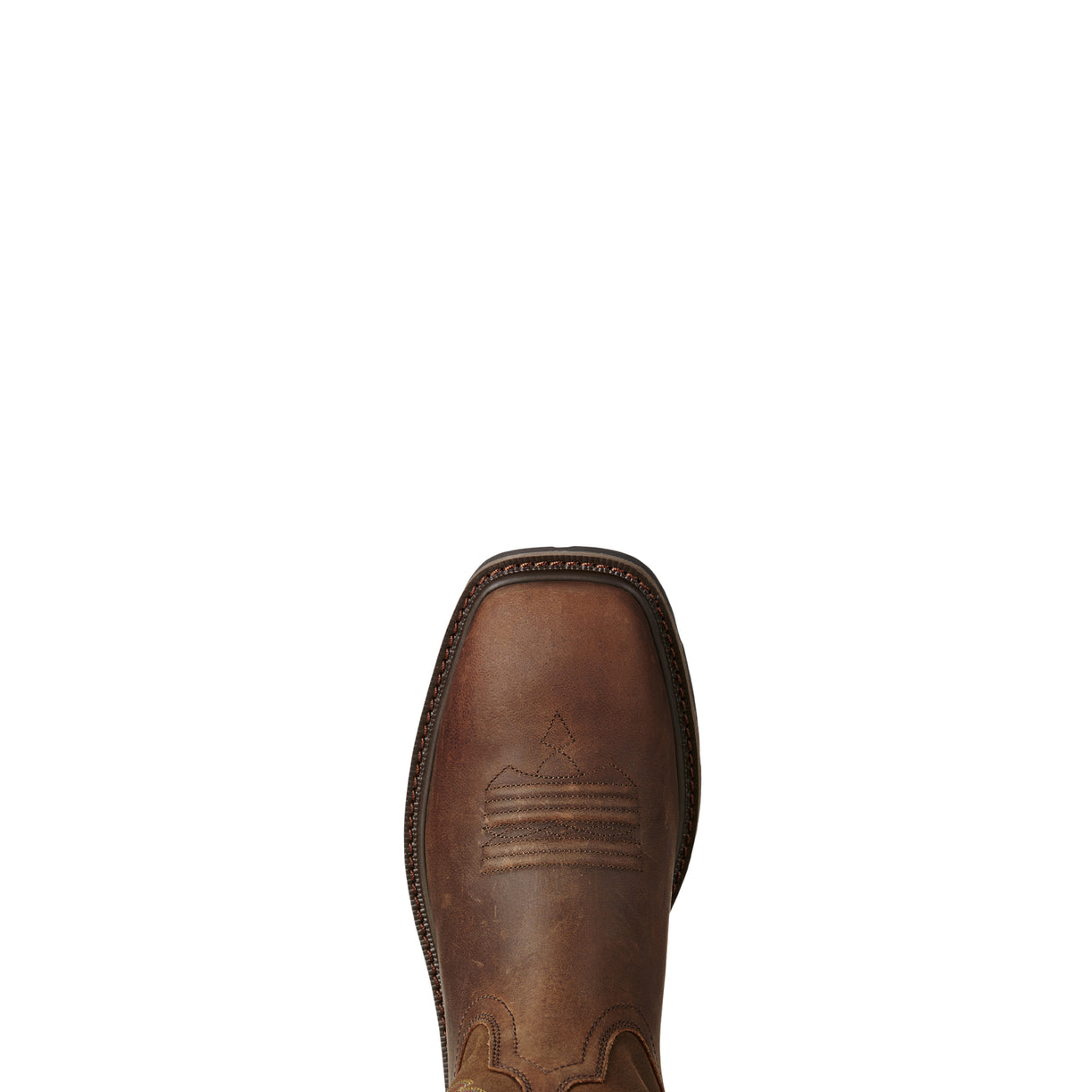 Brown leather boot on a white background