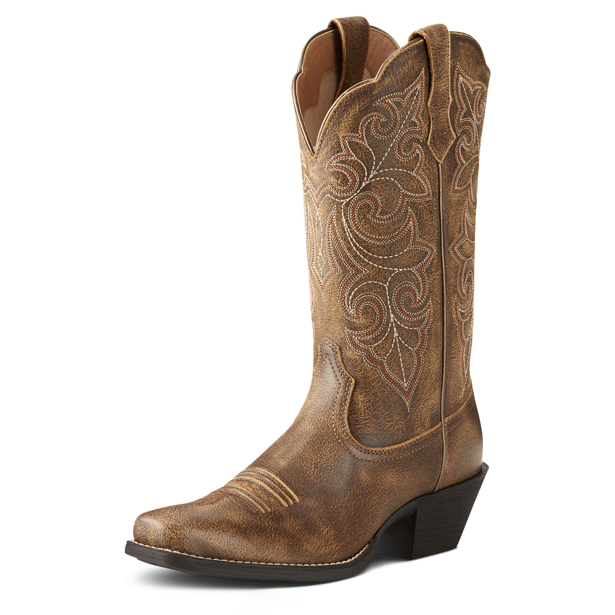 Women's Heritage R Toe Western Boots in Distressed Brown, B Medium Width,  Regular Calf, Size 36.5, by Ariat