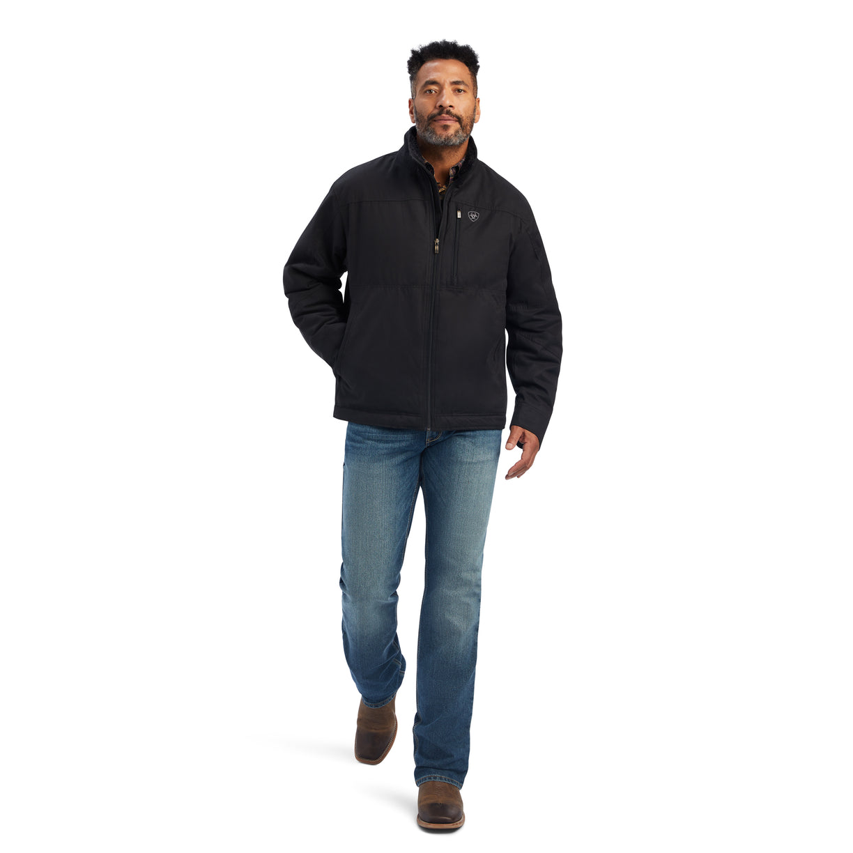 Ariat Men's Grizzly Canvas Jacket in black - Full