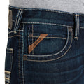 Ariat Men's M5 Straight Winfield Straight Leg Jeans in dark blue denim - Details