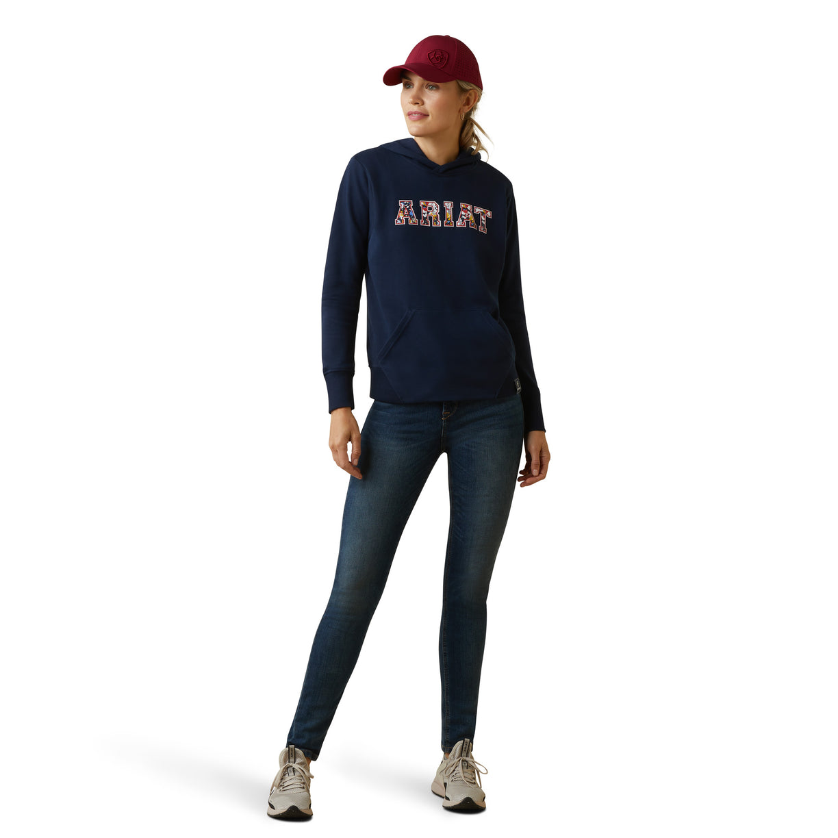 Ariat 3D Logo 2.0 Hoodie in Navy and Red