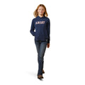 Ariat 3D Logo 2.0 Kids Hoodie in Navy and Red