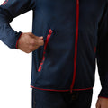 Ariat Men's Byron Full Zip Hoodie in Navy & Red Detail