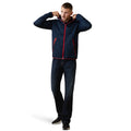 Ariat Men's Byron Full Zip Hoodie in Navy & Red Full