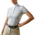 Ariat Women's Aptos Show Shirt in Pearl Grey Dot Pattern Detail