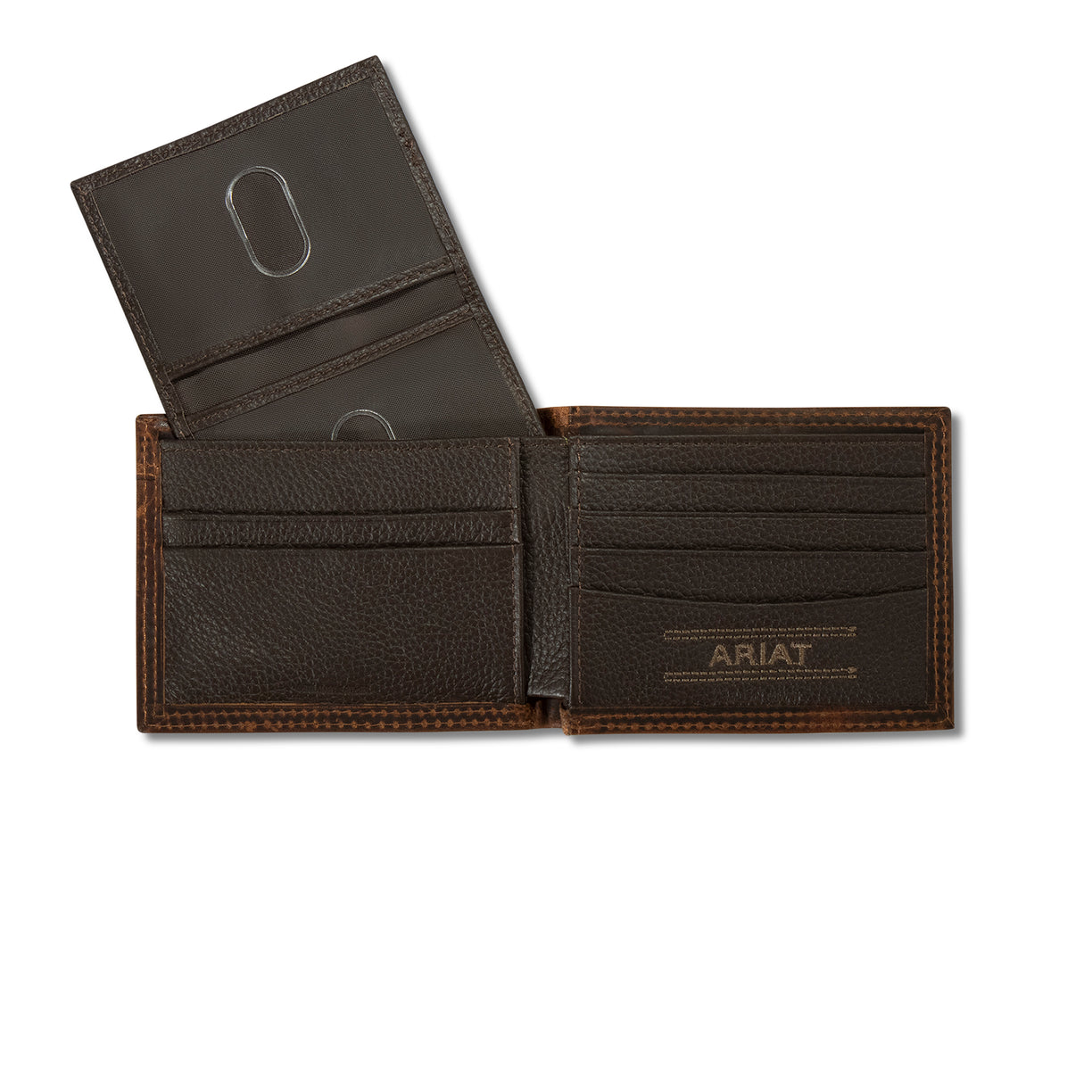 Contrast Stitch Shield Bifold Wallet