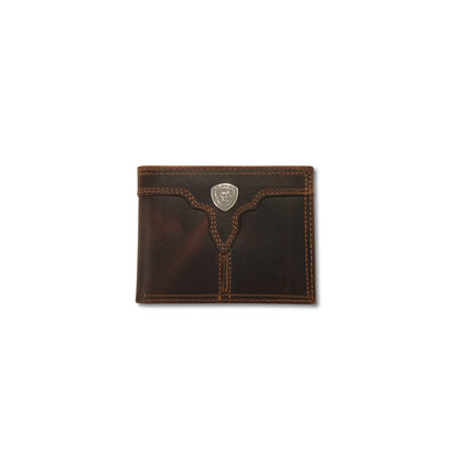 Contrast Stitch Shield Bifold Wallet