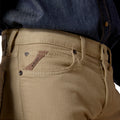 Ariat Men's M7 Rocker Stretch Grizzly Straight Leg Jeans in khaki denim - Detail
