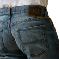Ariat Men's M5 Straight Leg Hansen Jeans in blue denim - Detail