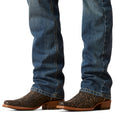 Ariat Men's M7 Slim Ezra Straight Leg Jeans in blue denim - Detail