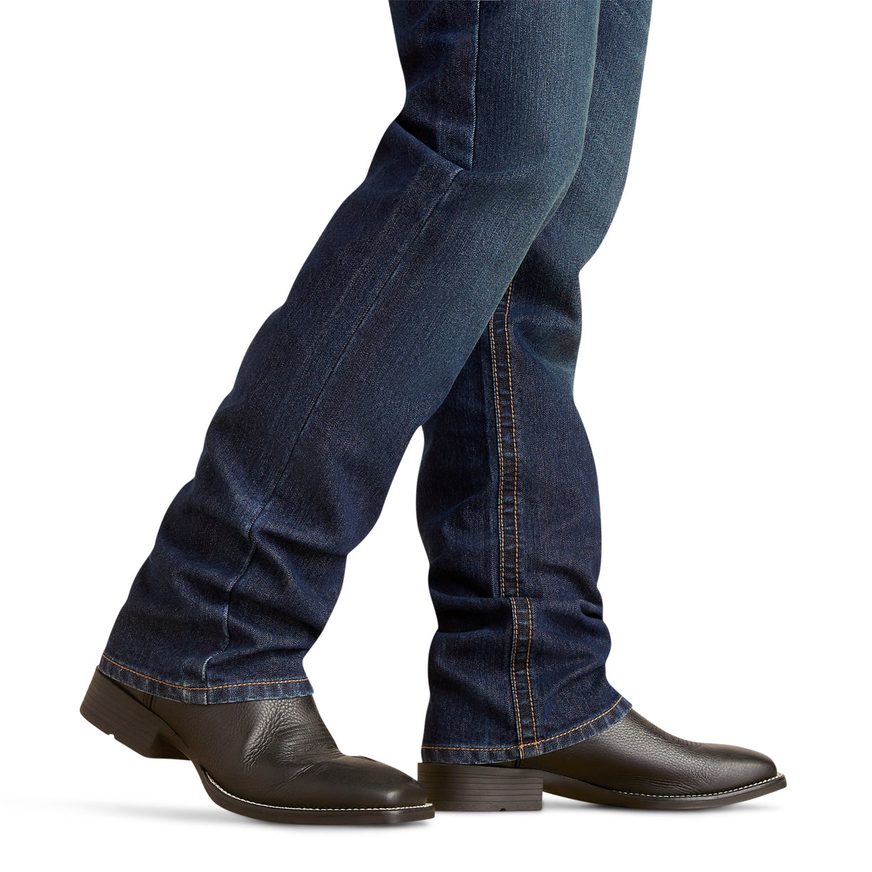 Ariat Men's M5 Straight Dennis Straight Leg Jeans in dark blue denim - Detail
