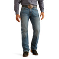 Ariat Men's M5 Straight Stretch Performance Pro Rip Straight Jeans in blue denim - Front