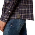 Ariat Men's Clement Shirt in Navy Plaid Detail