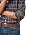 Ariat Men's Clement Shirt in Navy Plaid Detail