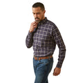 Ariat Men's Clement Shirt in Navy Plaid Front