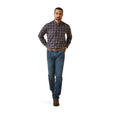 Ariat Men's Clement Shirt in Navy Plaid Full