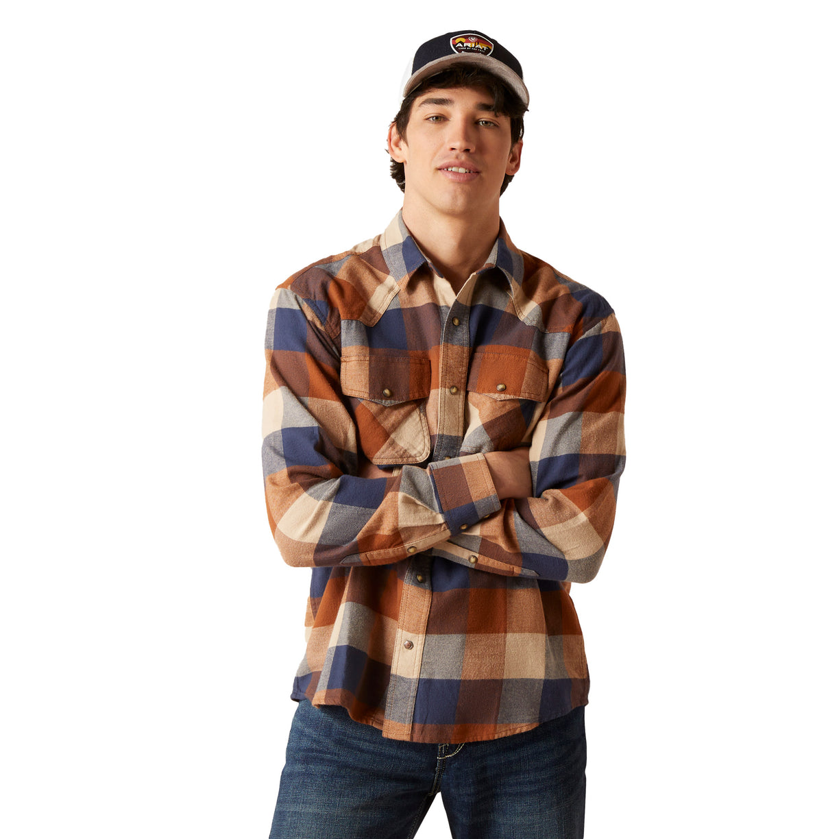 Ariat Men's Haider Retro Fit Shirt in multi-coloured pattern - Front