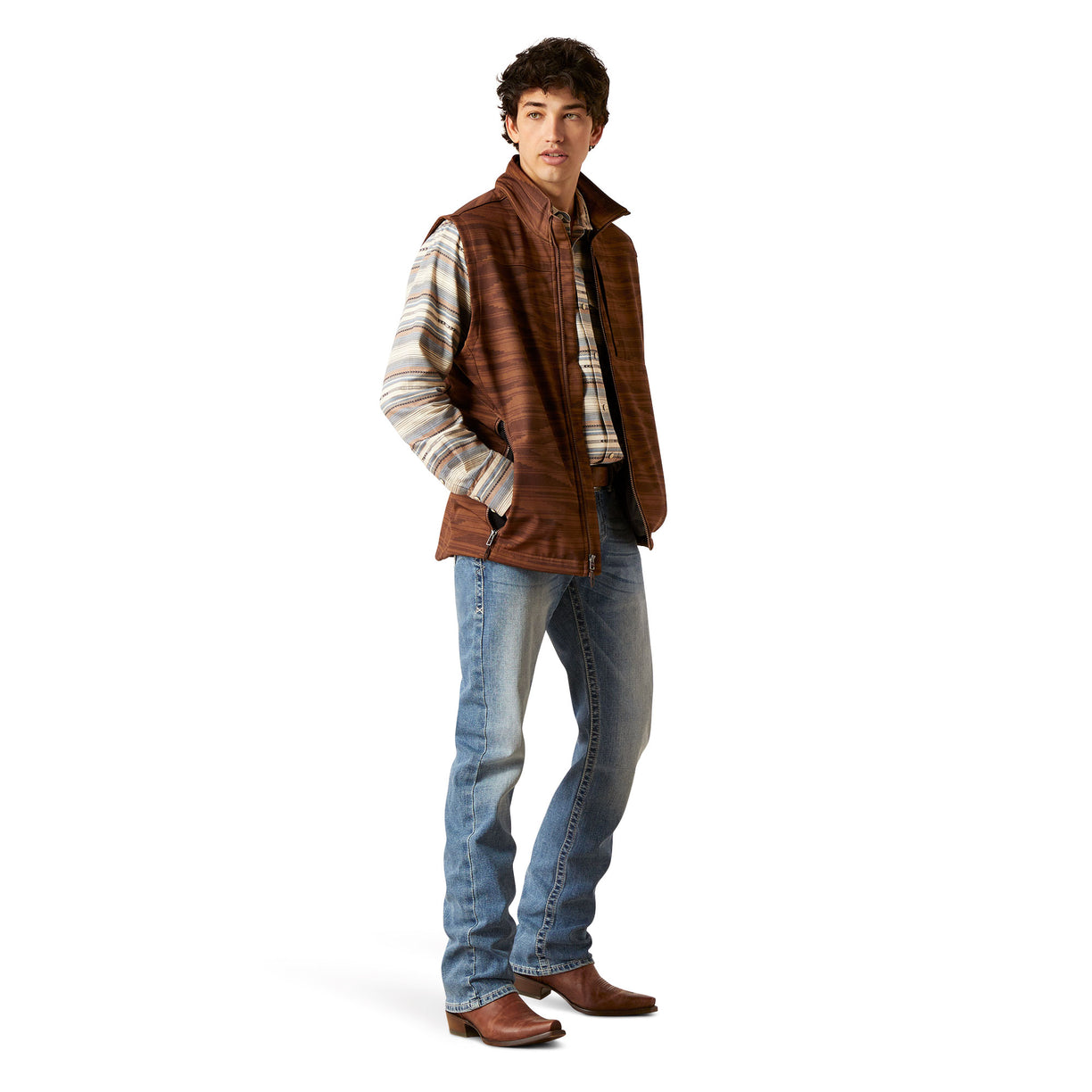 Ariat Men's Logo 2.0 Chimayo Vest in brown pattern - Full