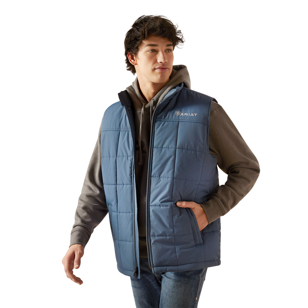 Ariat Men's Crius Insulated Vest in blue - Front