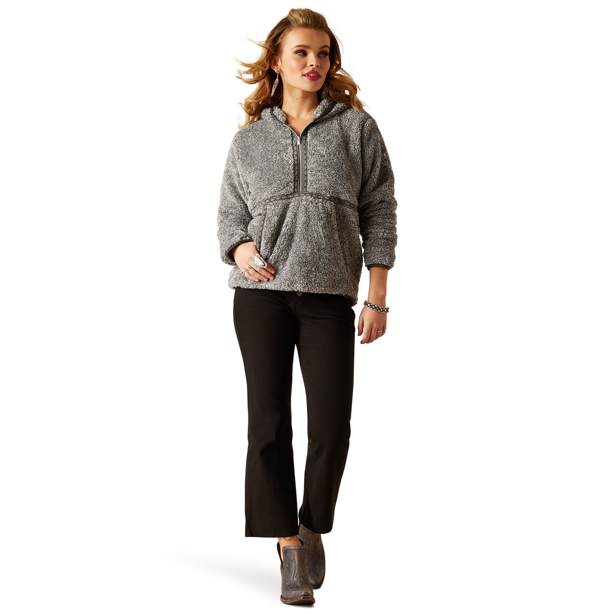 Lurex Berber 1/2 Zip Hoodie