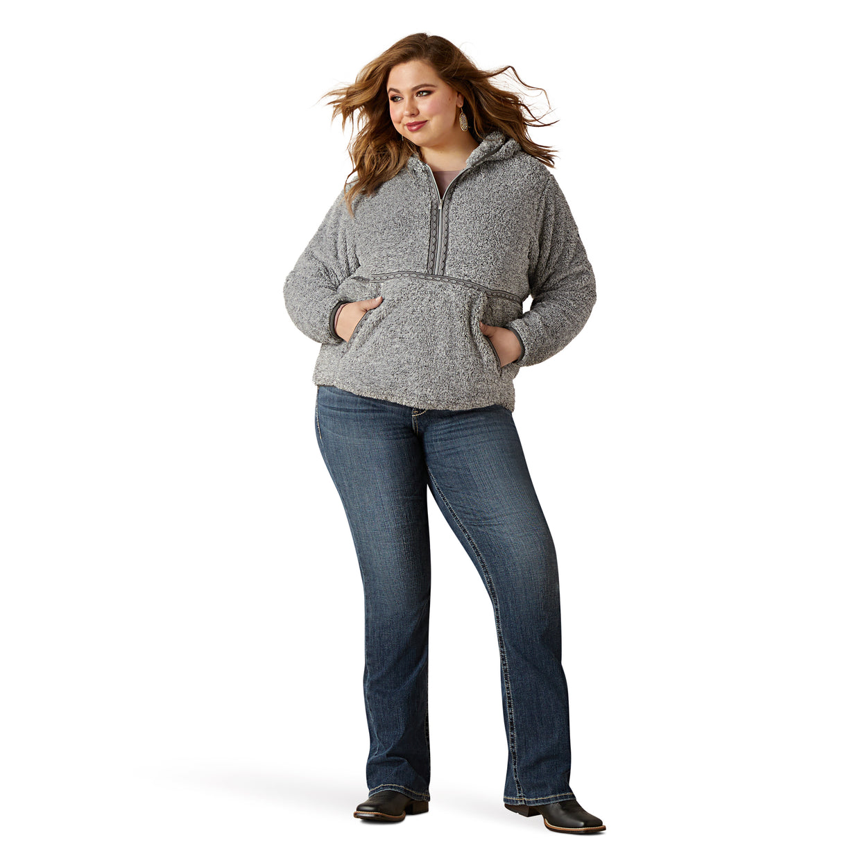 Lurex Berber 1/2 Zip Hoodie