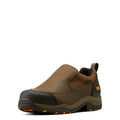 Ariat Men's DuraRalley Waterproof Steel Toe Shoes in distressed brown leather - Front
