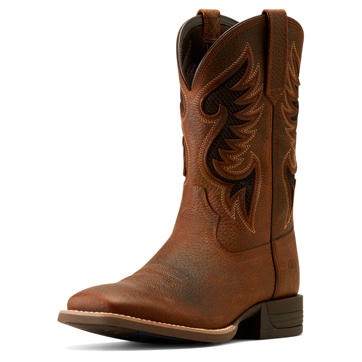 Ariat Men's Cowpuncher VentTEK Boots in Brown Oiled Rowdy Leather Front