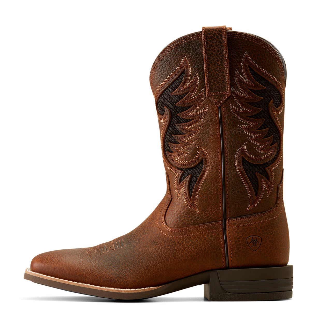 Ariat Men's Cowpuncher VentTEK Boots in Brown Oiled Rowdy Leather Side