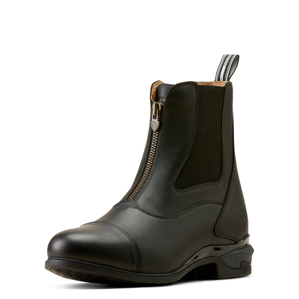 Ariat Men's Devon Zip Paddock Boots in black leather - Front