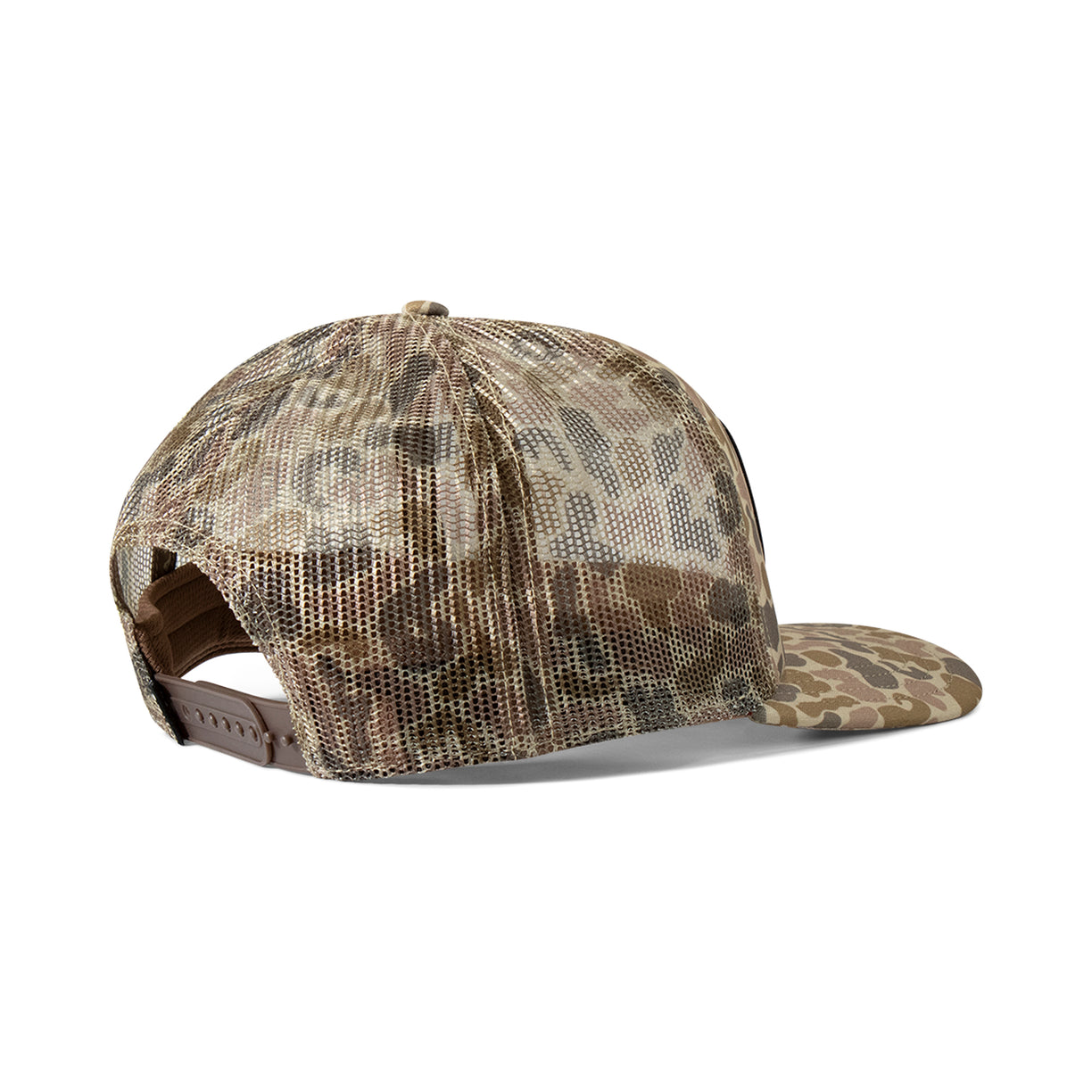 Camouflage mesh cap on a white background