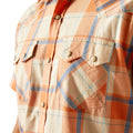 Ariat Men's Handro Retro Fit Shirt in beige and orange pattern - Detail