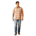 Ariat Men's Handro Retro Fit Shirt in beige and orange pattern - Full