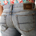 Ariat Men's M7 Slim Deco Straight Jeans in blue denim - Detail