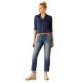 Ariat Women's High Rise Bridle Slim Straight Jeans in blue denim - Full
