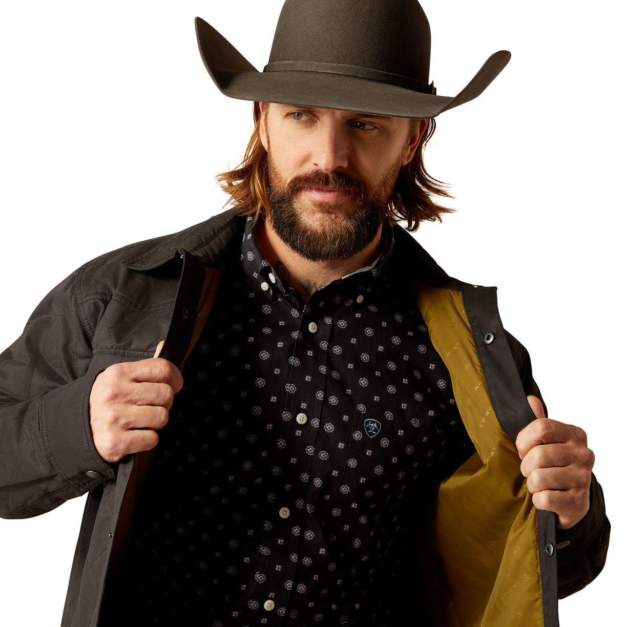 Ariat Men's Grizzly Shirt Jacket in black - Detail