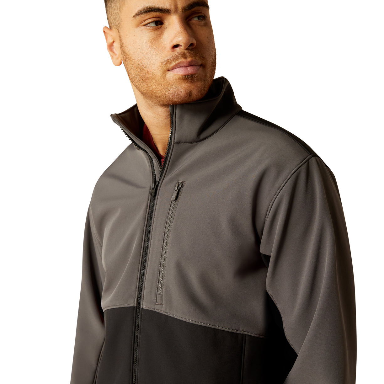 Ariat Men's Logan Softshell Jacket in black & grey - Detail