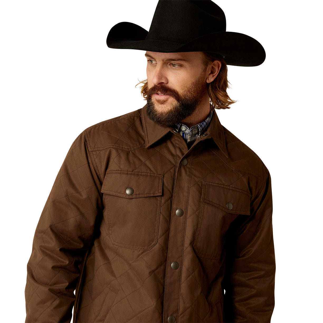 Ariat Men's Grizzly Shirt Jacket in brown - Detail