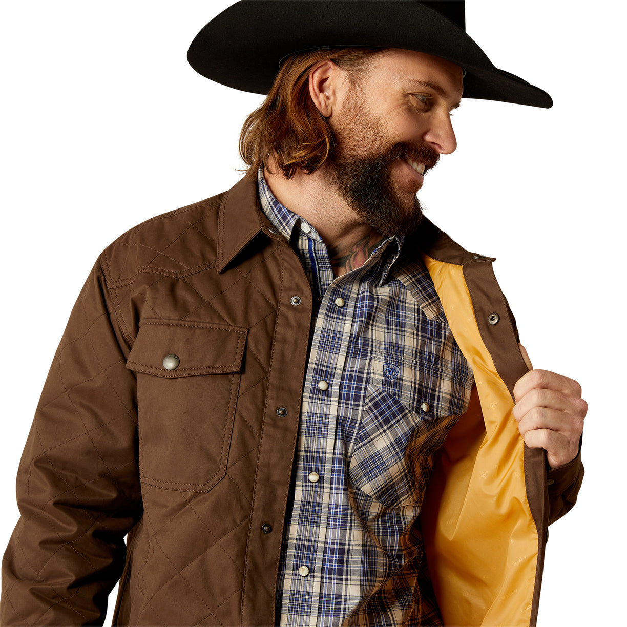 Ariat Men's Grizzly Shirt Jacket in brown - Detail