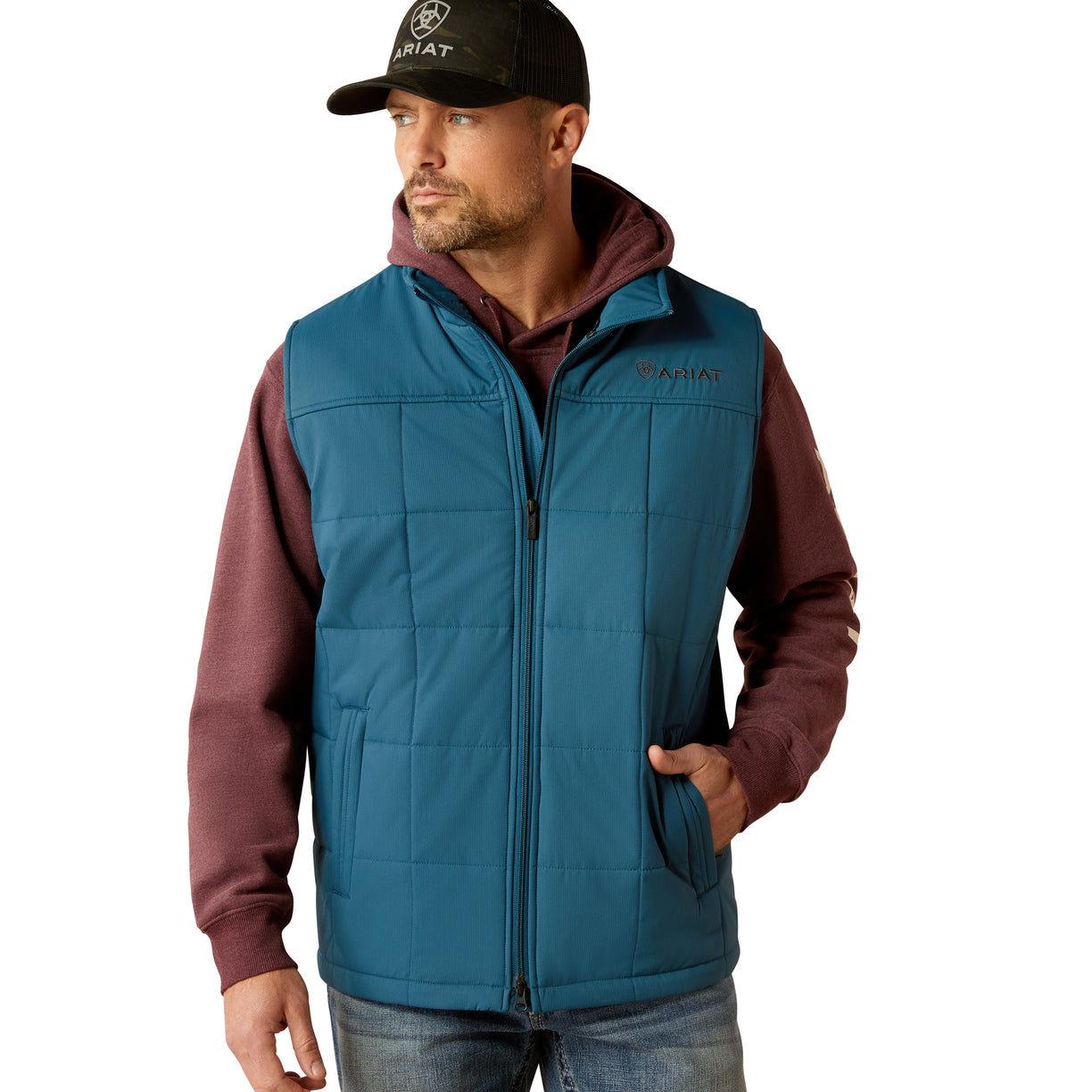 Ariat Men's Crius Insulated Vest in blue - Front