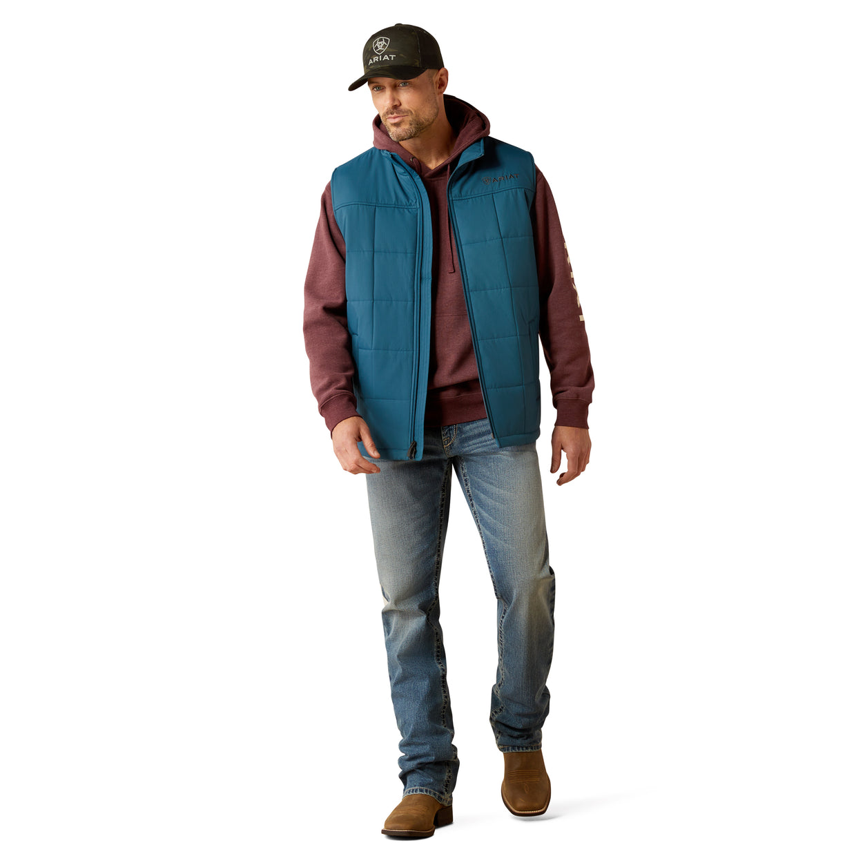 Ariat Men's Crius Insulated Vest in blue - Full