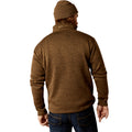 Ariat Men's Caldwell Logo 1/4 Zip Sweater in Dark Brown Heather Back