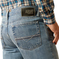 Ariat Men's M1 Vintage Kelvin Straight Leg Jeans in blue denim - Detail