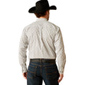 Ariat Men's Jagger Classic Fit Shirt in white & grey pattern - Back