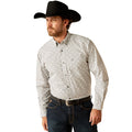 Ariat Men's Jagger Classic Fit Shirt in white & grey pattern - Front