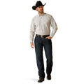 Ariat Men's Jagger Classic Fit Shirt in white & grey pattern - Full
