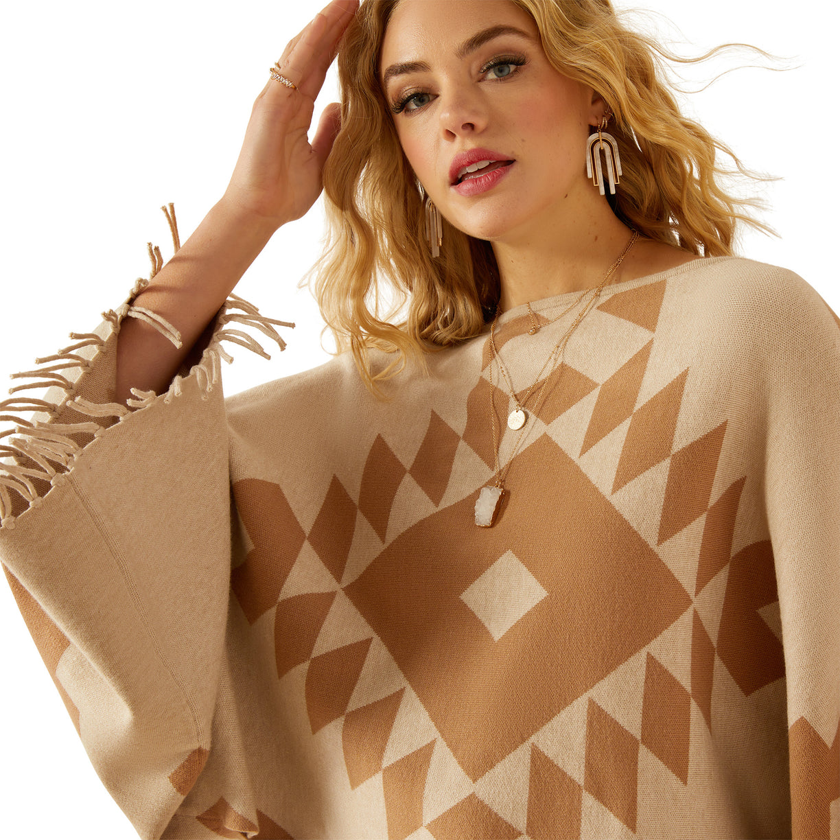 Sunset Chic Sweater Poncho