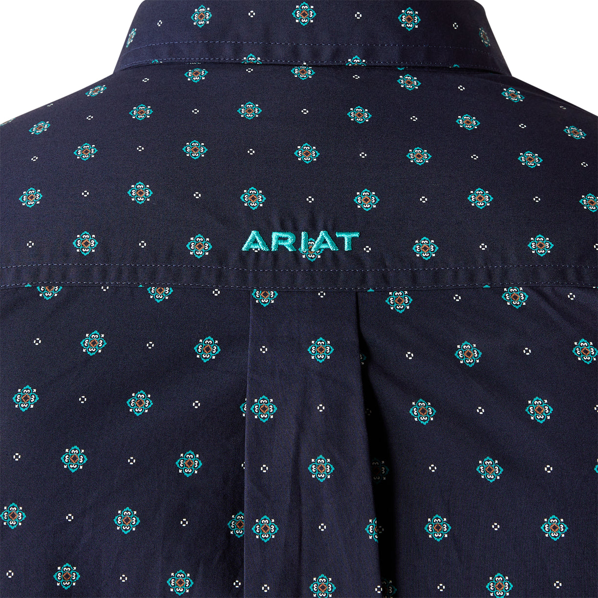 Ariat Men's Jacobi Classic Fit Shirt in navy pattern - Detail